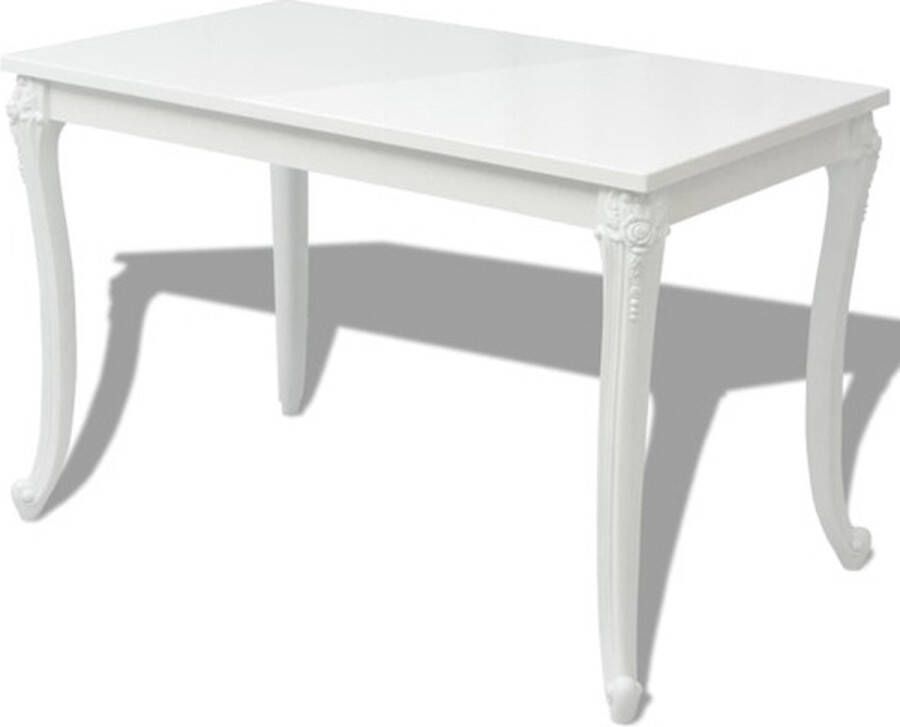 VidaXL Eettafel 116x66x76 cm hoogglans wit VDXL_243383