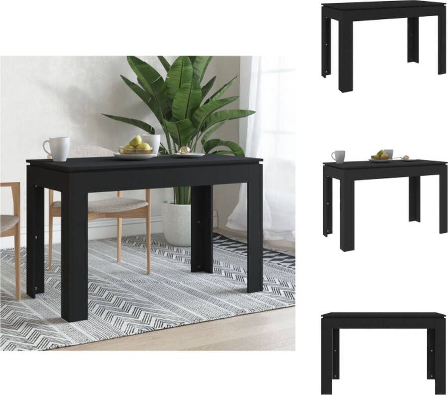 VidaXL Eettafel 120 x 60 x 76 cm zwart hout Tafel