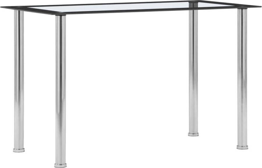 VidaXL Eettafel 120x60x75 cm gehard glas zwart en transparant VDXL_281851