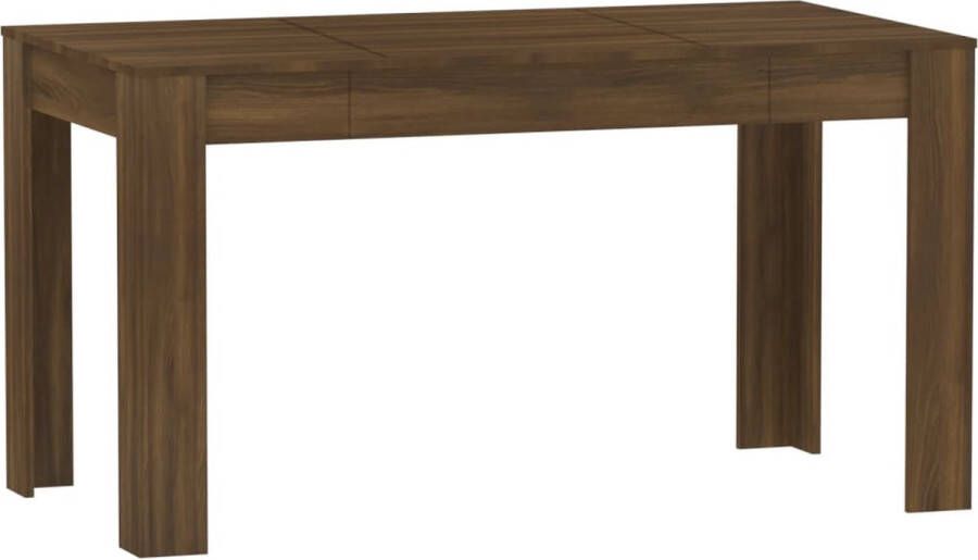 VidaXL -Eettafel-140x74 5x76-cm-bewerkt-hout-bruineikenkleurig