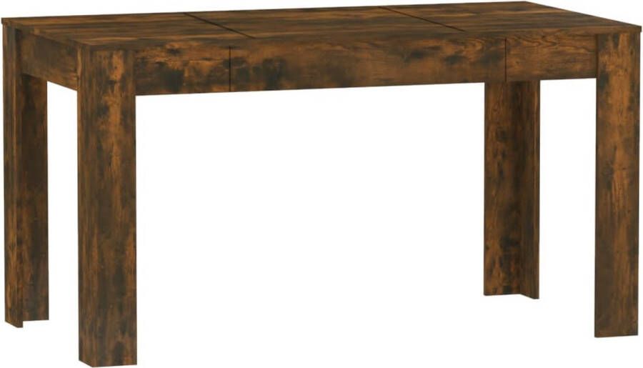 VidaXL -Eettafel-140x74 5x76-cm-bewerkt-hout-gerookt-eikenkleurig