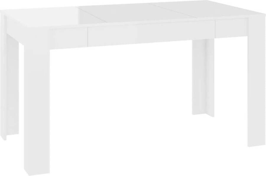 VidaXL -Eettafel-140x74 5x76-cm-spaanplaat-hoogglans-wit