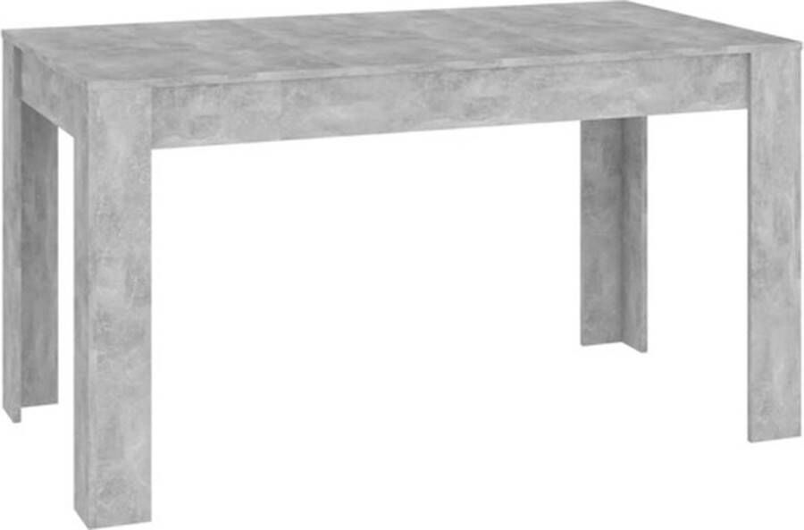 VidaXL -Eettafel-140x74 5x76-cm-spaanplaat-betongrijs