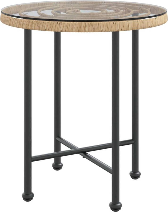 VidaXL Eettafel Ø50 Cm  Gehard Glas En Staal