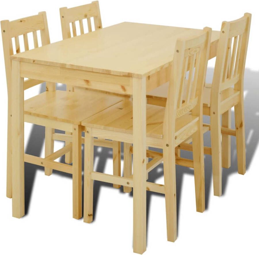 Vida XL vidaXL Eettafel met 4 stoelen hout naturel-VXL-241220