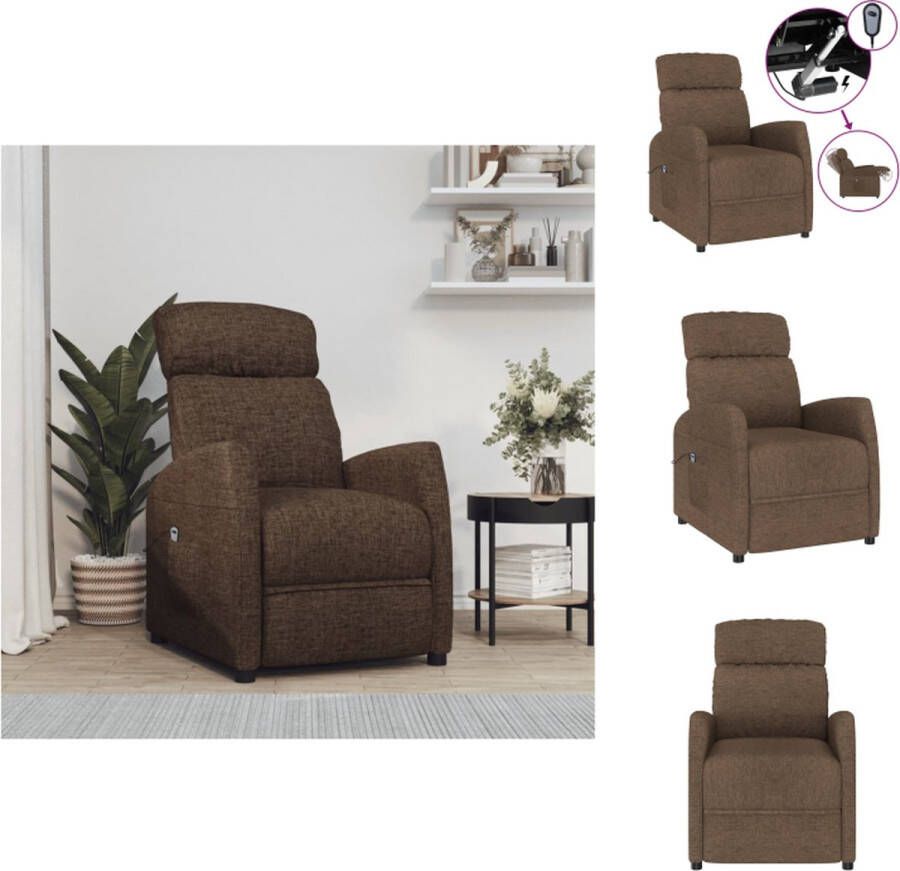 VidaXL Elektrisch Verstelbare Fauteuil Hoge Rug Bruin 67 x 86 x 100 cm Fauteuil