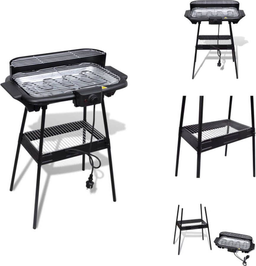 VidaXL Elektrische barbecue klassiek 47x28 cm roestvrij staal Barbecue
