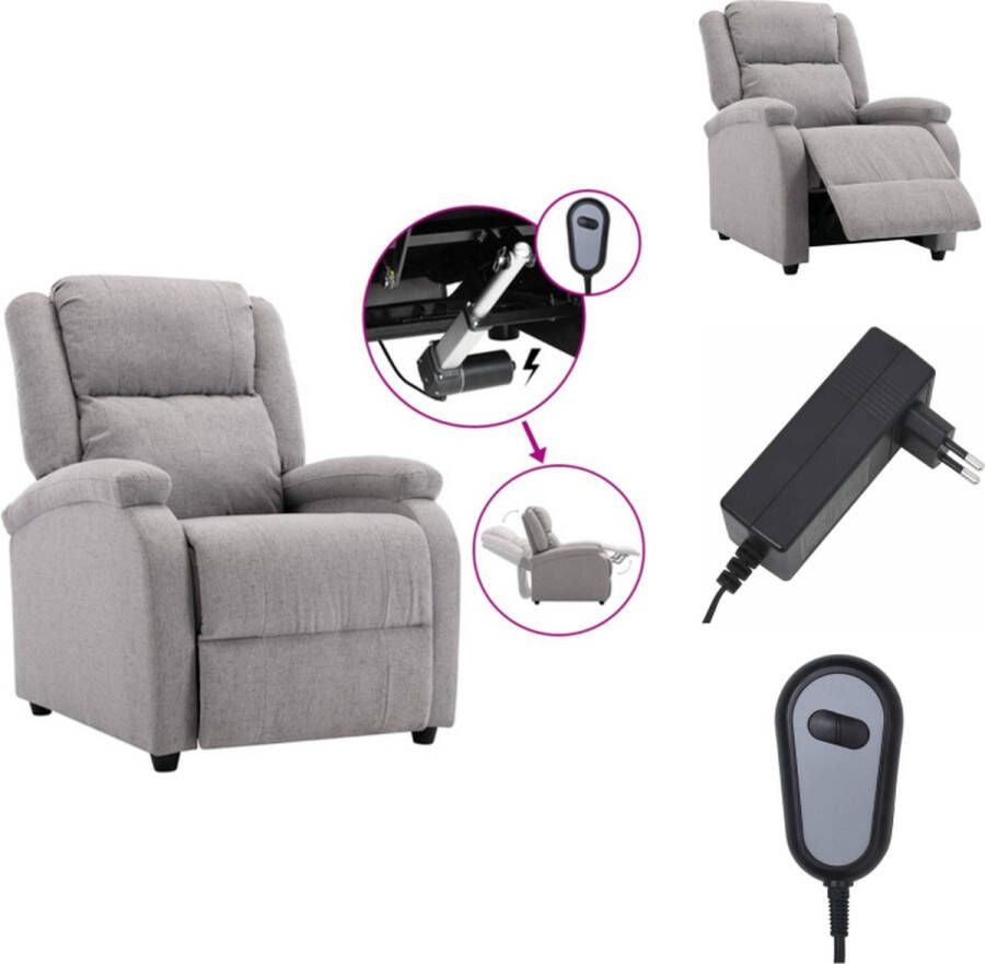 VidaXL Elektrische Fauteuil Luxe en comfortabel Lichtgrijs 71 x 158 x 71 cm Met elektromotor Fauteuil