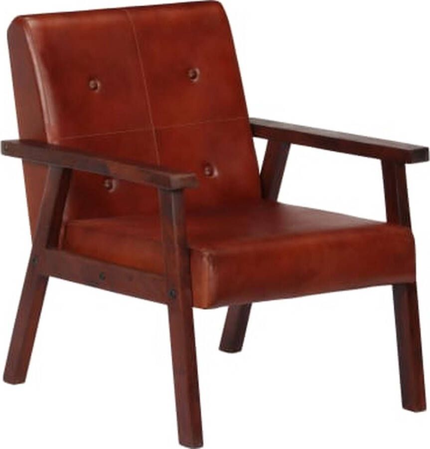 VidaXL Fauteuil 61x70x74 cm echt leer bruin