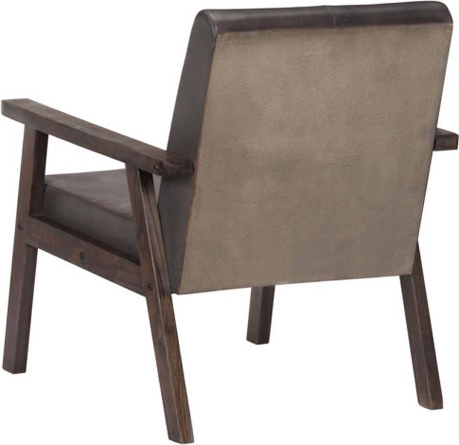 VidaXL Fauteuil 61x70x74 cm echt leer grijs