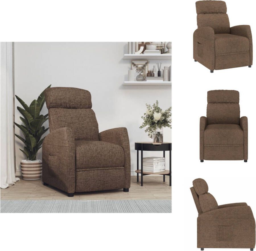 VidaXL Fauteuil Hoge Rug Bruin 67 x 86 x 100 cm Verstelbaar Fauteuil