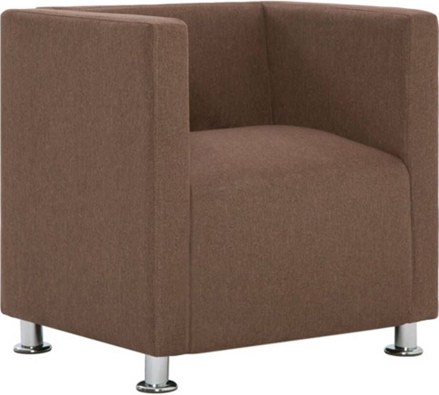 VidaXL Fauteuil kubus polyester bruin