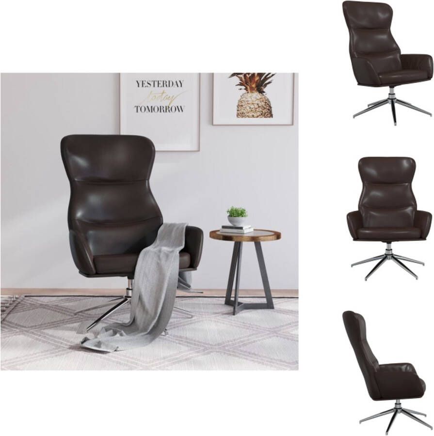 VidaXL Fauteuil Kunstleer 360 graden draaibaar 70 x 77 x 94 cm Fauteuil