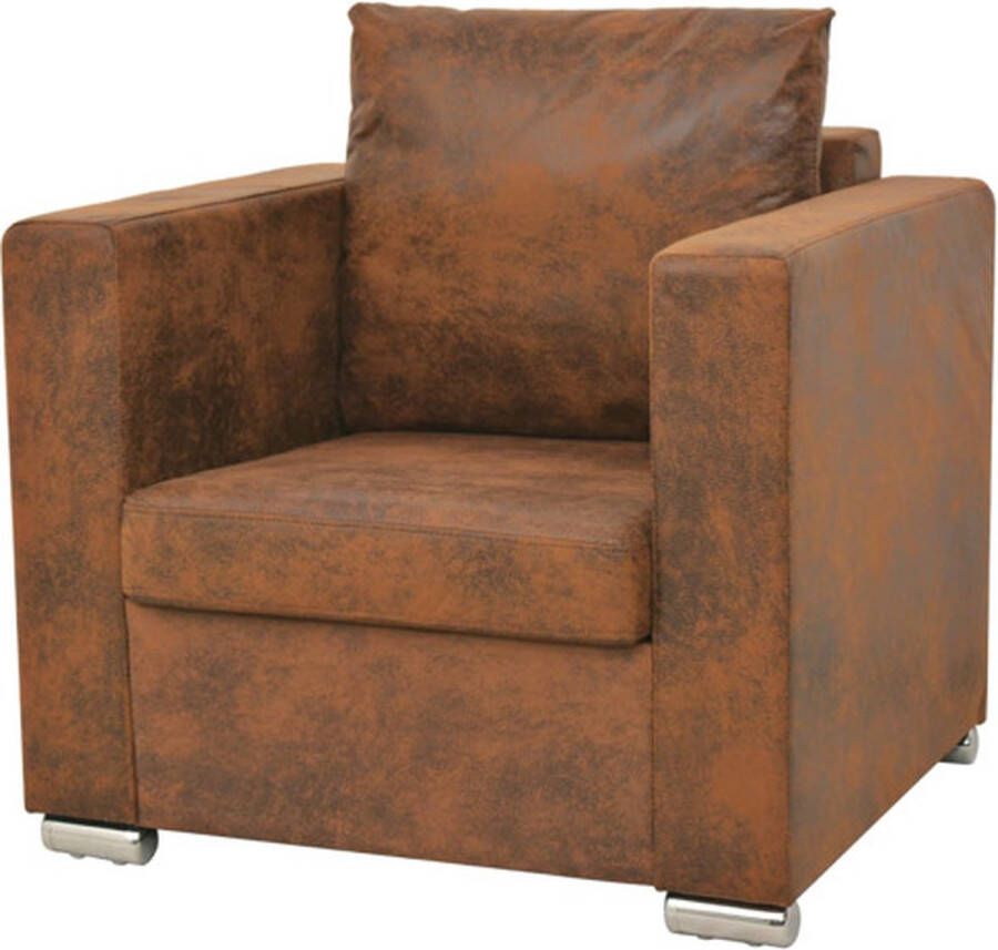 VidaXL Fauteuil 82x73x82 cm kunst suède leer