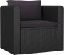 VidaXL -Fauteuil-met-kussens-poly-rattan-zwart - Thumbnail 1