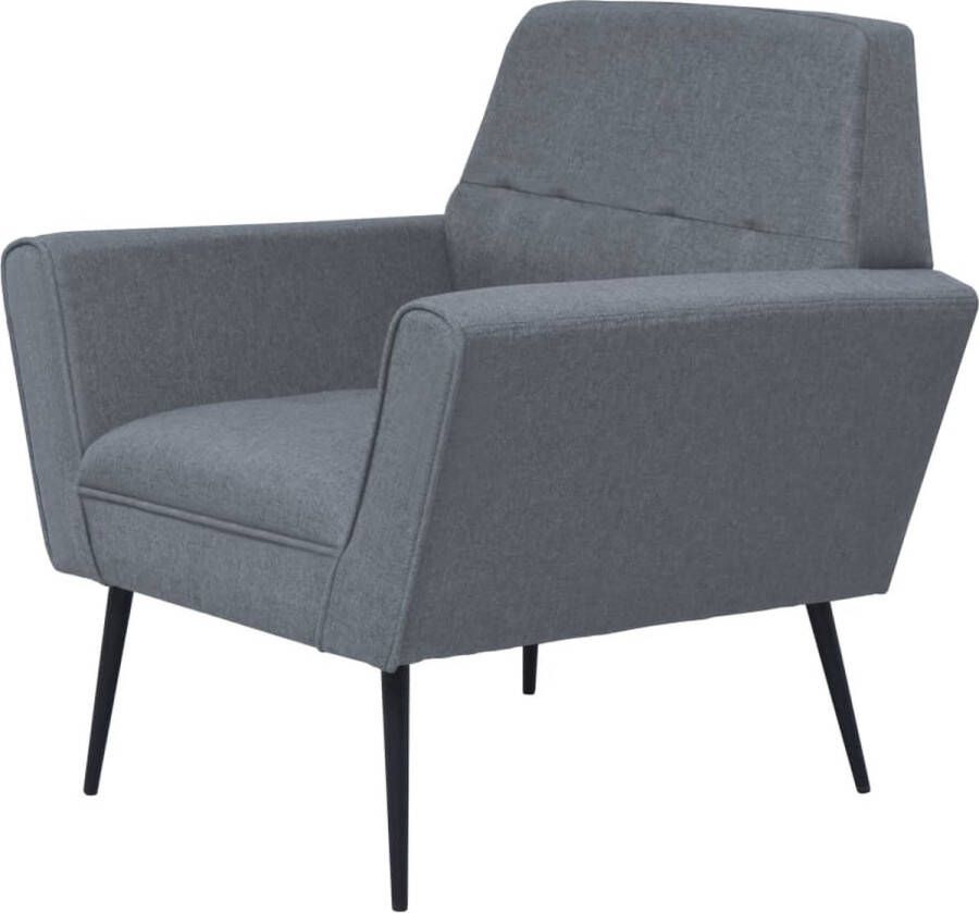 VidaXL Fauteuil staal en stof lichtgrijs