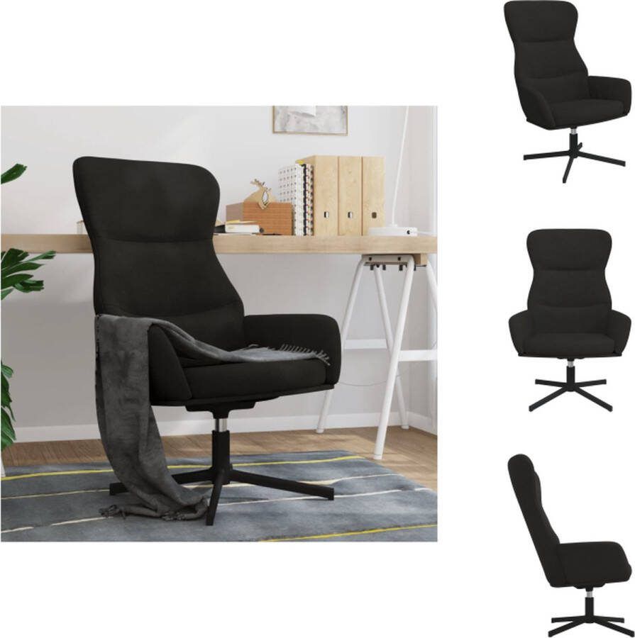 VidaXL Fauteuil Velvet Zwart 70 x 77 x 94 cm Comfortabel Fauteuil