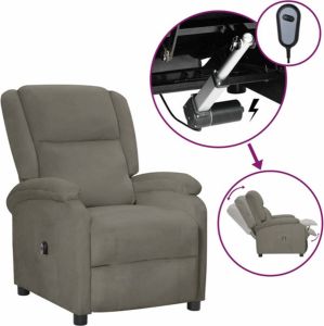 VidaXL Fauteuil Verstelbaar Elektrisch Fluweel Lichtgrijs