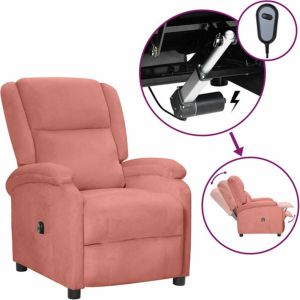 VidaXL Fauteuil Verstelbaar Elektrisch Fluweel Roze