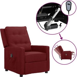 VidaXL Fauteuil Verstelbaar Elektrisch Stof Wijnrood