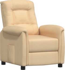 VidaXL Fauteuil Verstelbaar Microvezelstof Crèmekleurig
