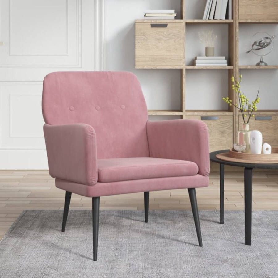 VidaXL Fauteuils vidaXL Fauteuil 62x79x79 cm fluweel roze