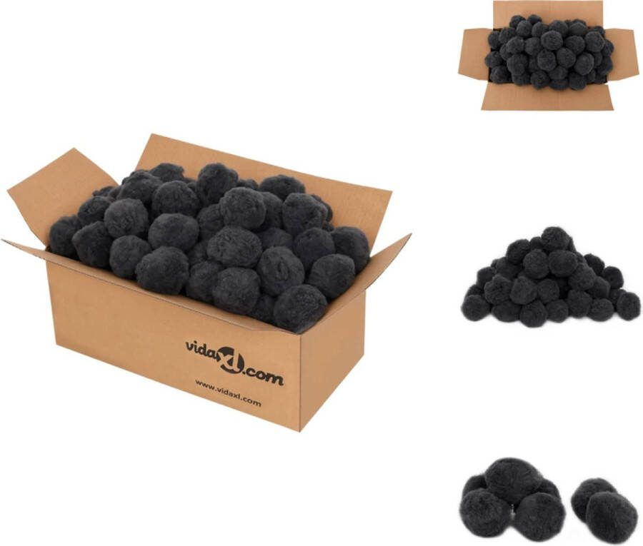 VidaXL Filterballen PE 50 mm Actieve houtskool 700 g zwart Zwembadfilter