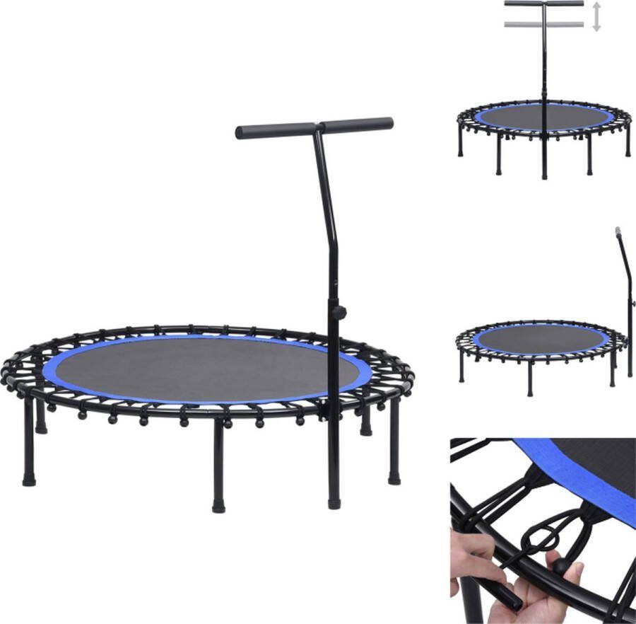 VidaXL Fitnesstrampoline 122 cm Staal PP mat Zwart Blauw Trampoline