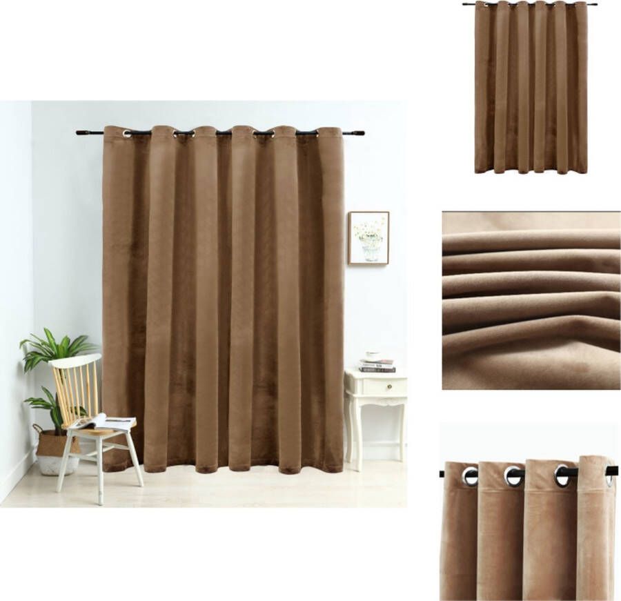 VidaXL Fluwelen Gordijn Beige 290 x 245 cm 100% polyester Gordijn