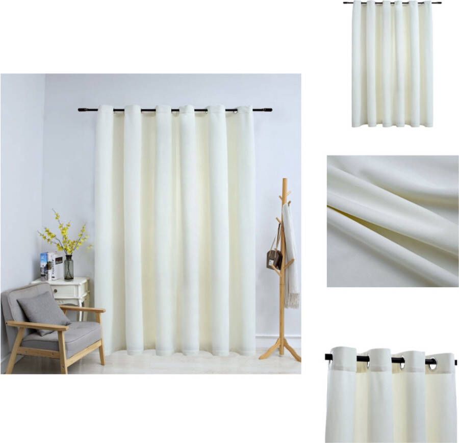 VidaXL Fluwelen Gordijn Crème 290 x 245 cm 100% polyester Gordijn