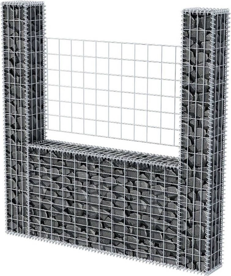 VidaXL -Gabion-mand-U-vormig-160x20x150-cm-staal
