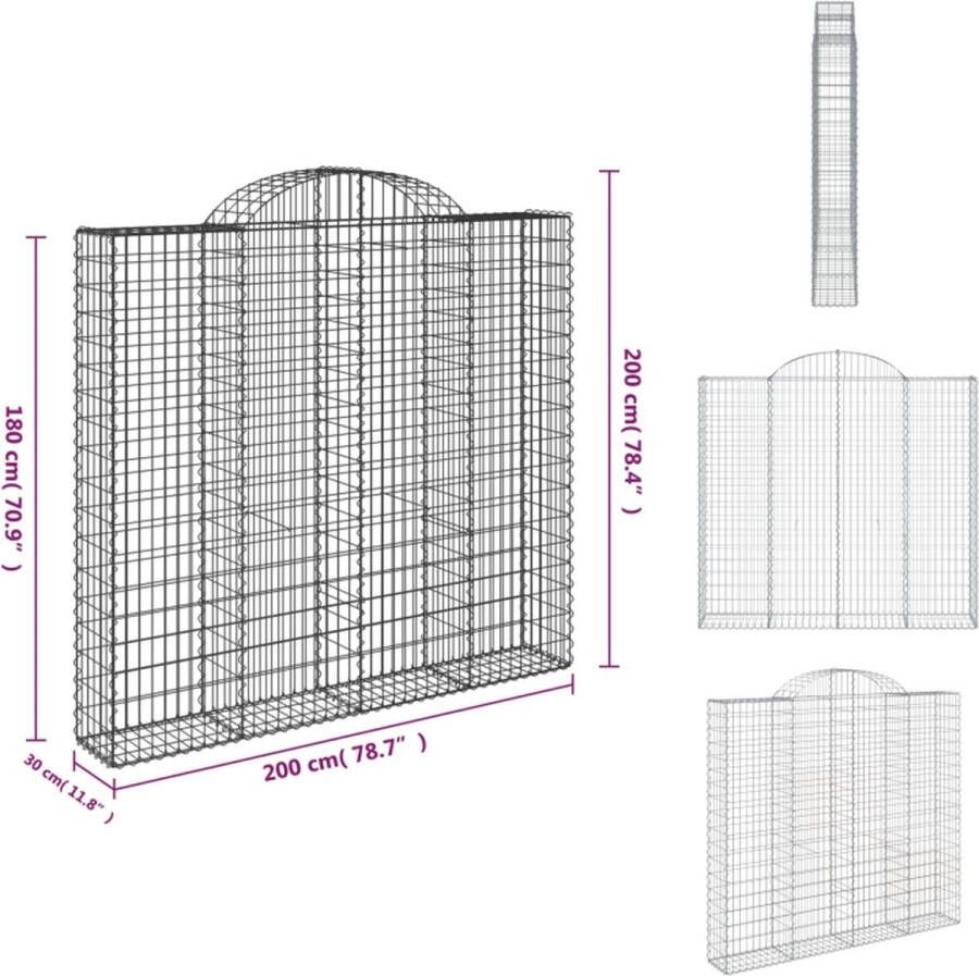 VidaXL Gabion Muur Gegalvaniseerd IJzer 200x30x180 200 cm Decoratieve Tuinbarrière Bloempot