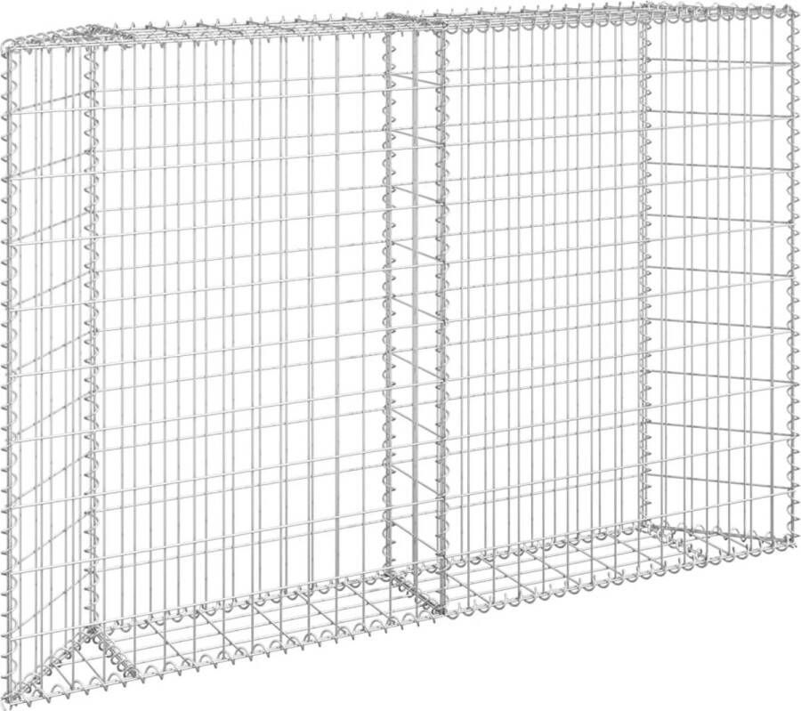 VidaXL -Gabion-plantenbak-trapezium-150x20x100-cm-gegalvaniseerd-staal