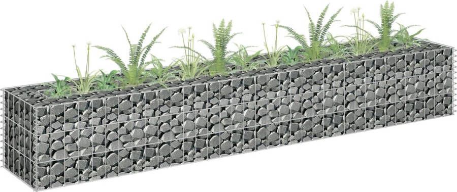 VidaXL Gabion plantenbak verhoogd 180x30x30 cm gegalvaniseerd staal VDXL_145633