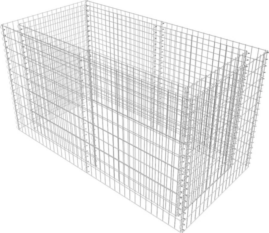 VidaXL -Gabion-plantenbak-verhoogd-180x90x100-cm-staal-zilverkleurig