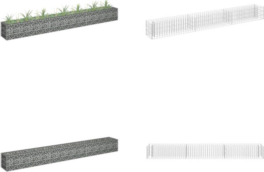 VidaXL Gabion plantenbak verhoogd 270x30x30 cm gegalvaniseerd staal Schanskorfmand Schanskorfmanden Schanskorf Muur Schanskorf Muren
