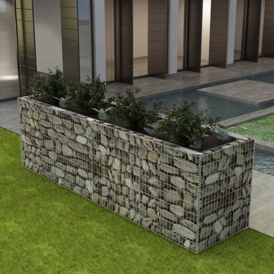 VidaXL -Gabion-plantenbak-verhoogd-360x90x100-cm-staal