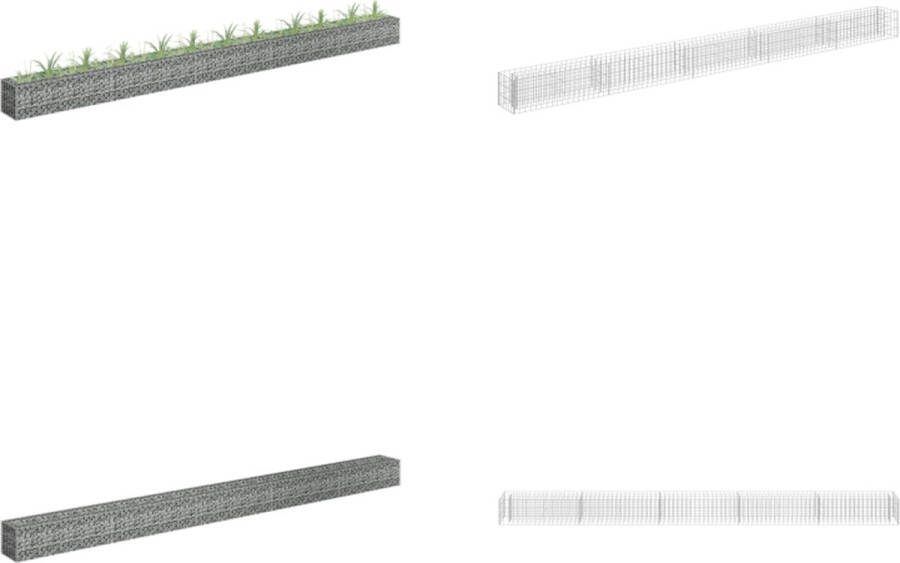 VidaXL Gabion plantenbak verhoogd 450x30x30 cm gegalvaniseerd staal Schanskorfmand Schanskorfmanden Schanskorf Muur Schanskorf Muren