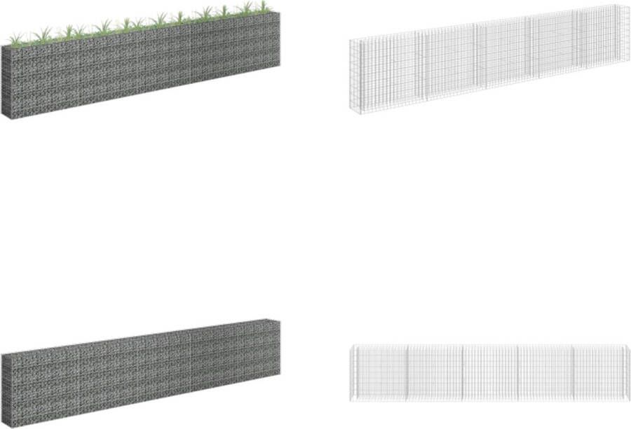 VidaXL Gabion plantenbak verhoogd 450x30x90 cm gegalvaniseerd staal Schanskorfmand Schanskorfmanden Schanskorf Muur Schanskorf Muren