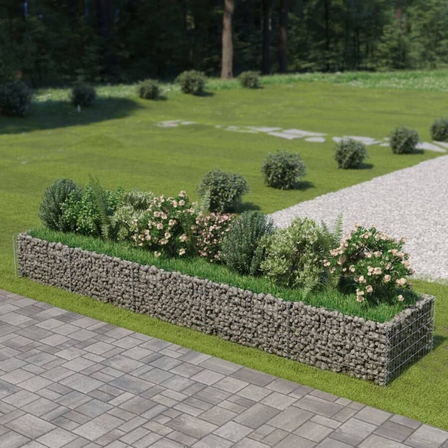 VIDAXL Gabion Verhoogde Plantenbak 1 Zilver 450 X 90 X 50 Cm Gabionbak