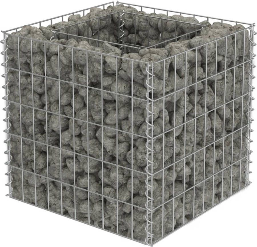 VidaXL -Gabion-plantenbak-verhoogd-50x50x50-cm-gegalvaniseerd-staal