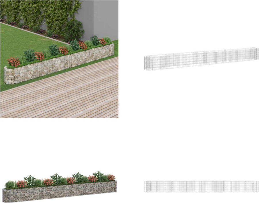 VidaXL Gabion plantenbak verhoogd 540x50x50 cm gegalvaniseerd ijzer Verhoogde Plantenbak Verhoogde Plantenbakken Plantenbak Bloembak