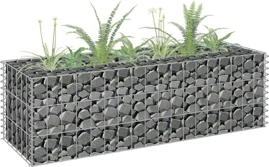 VidaXL -Gabion-plantenbak-verhoogd-90x30x30-cm-gegalvaniseerd-staal