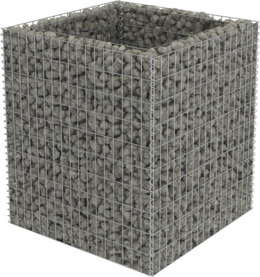 VidaXL Gabion plantenbak verhoogd 90x90x100 cm gegalvaniseerd staal