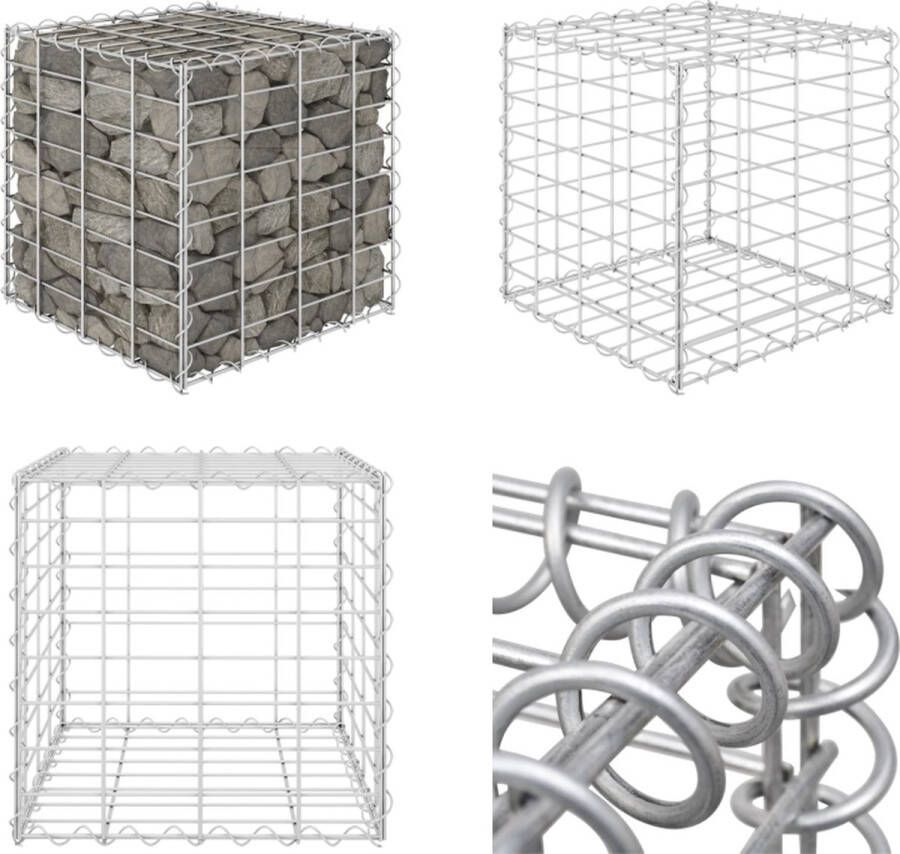 VidaXL Gabion plantenbak verhoogd kubus 40x40x40 cm staaldraad Schanskorfmand Schanskorfmanden Schanskorf Muur Schanskorf Muren