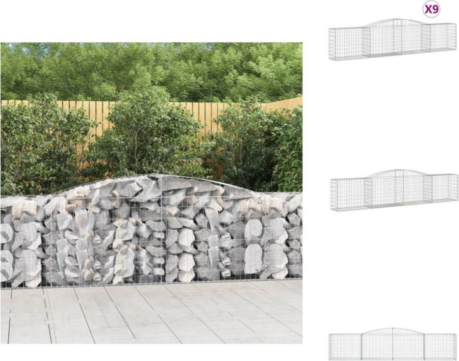 VidaXL Gabion Schanskorf 400x50x80 100 cm Decoratieve Tuinbarrière Gegalvaniseerd IJzer Bloempot