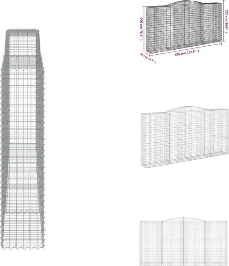 VidaXL Gabion Schanskorf Gegalvaniseerd IJzer 400x50x200 220cm 3.5mm draaddiameter Bloempot