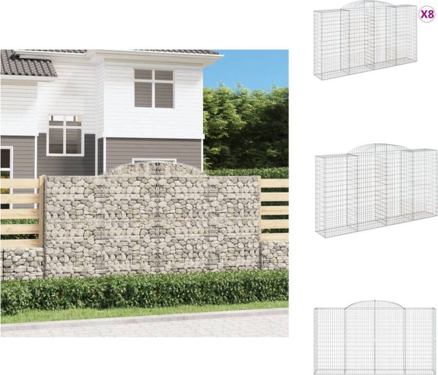 VidaXL Gabionmuur 300x50x160 180 cm Gegalvaniseerd ijzer Decoratief en geluidsisolerend Bloempot