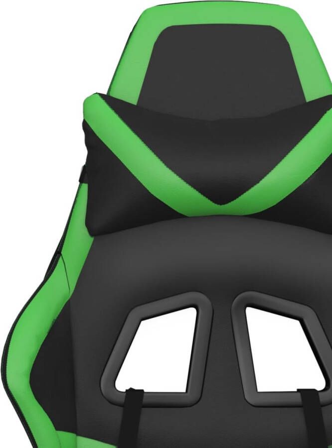VidaXL Gamestoel met voetensteun kunstleer zwart en groen