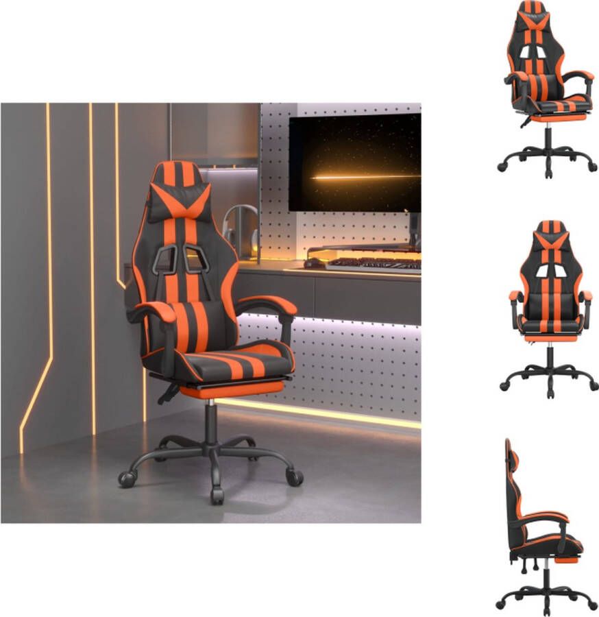 VidaXL Gamestoel Zwart Oranje 57.5 x 59.5 x (121-131) cm Bureaustoel